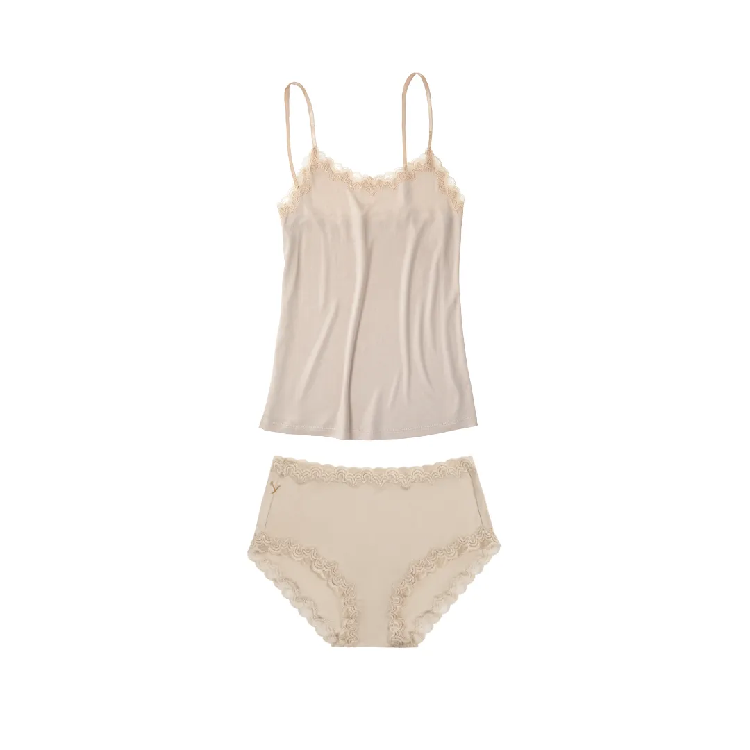 Soft Silk Underwear and Cami Set