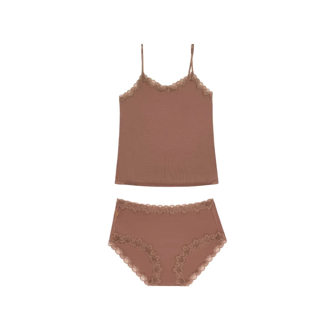 Soft Silk Underwear and Cami Set