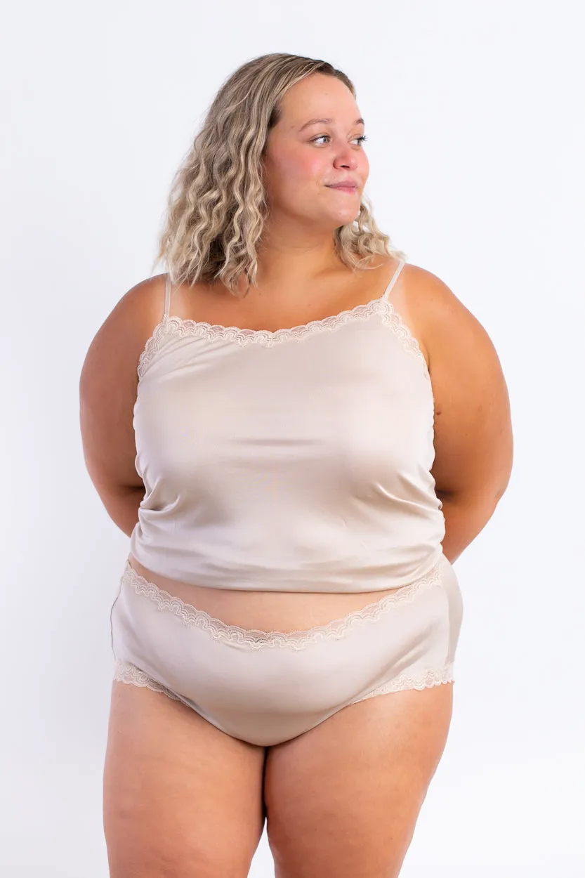Soft Silk Underwear and Cami Set