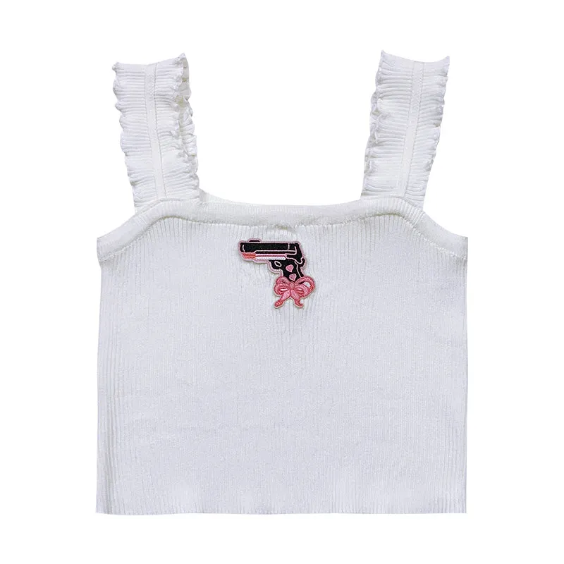 solid color embroidered camisole  KF82750