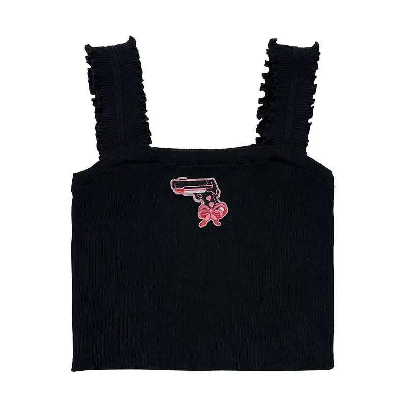 solid color embroidered camisole  KF82750