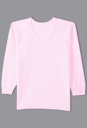 SONA Comfortable Full Sleeves Thermal for Kids Vest Shirt- Pink