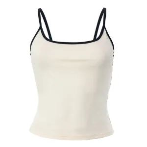 Spaghetti Strap Contrast Trim Camisole