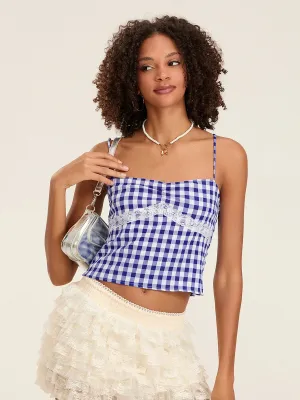 Spaghetti Strap Plaid Camisole
