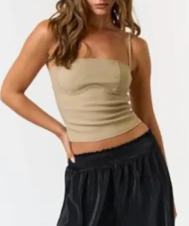 Spaghetti Strap Square Neck Top