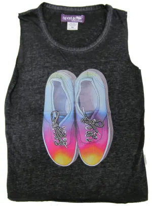 Sparkle by Stoopher Rainbow Sneakers Raw Edge Tank