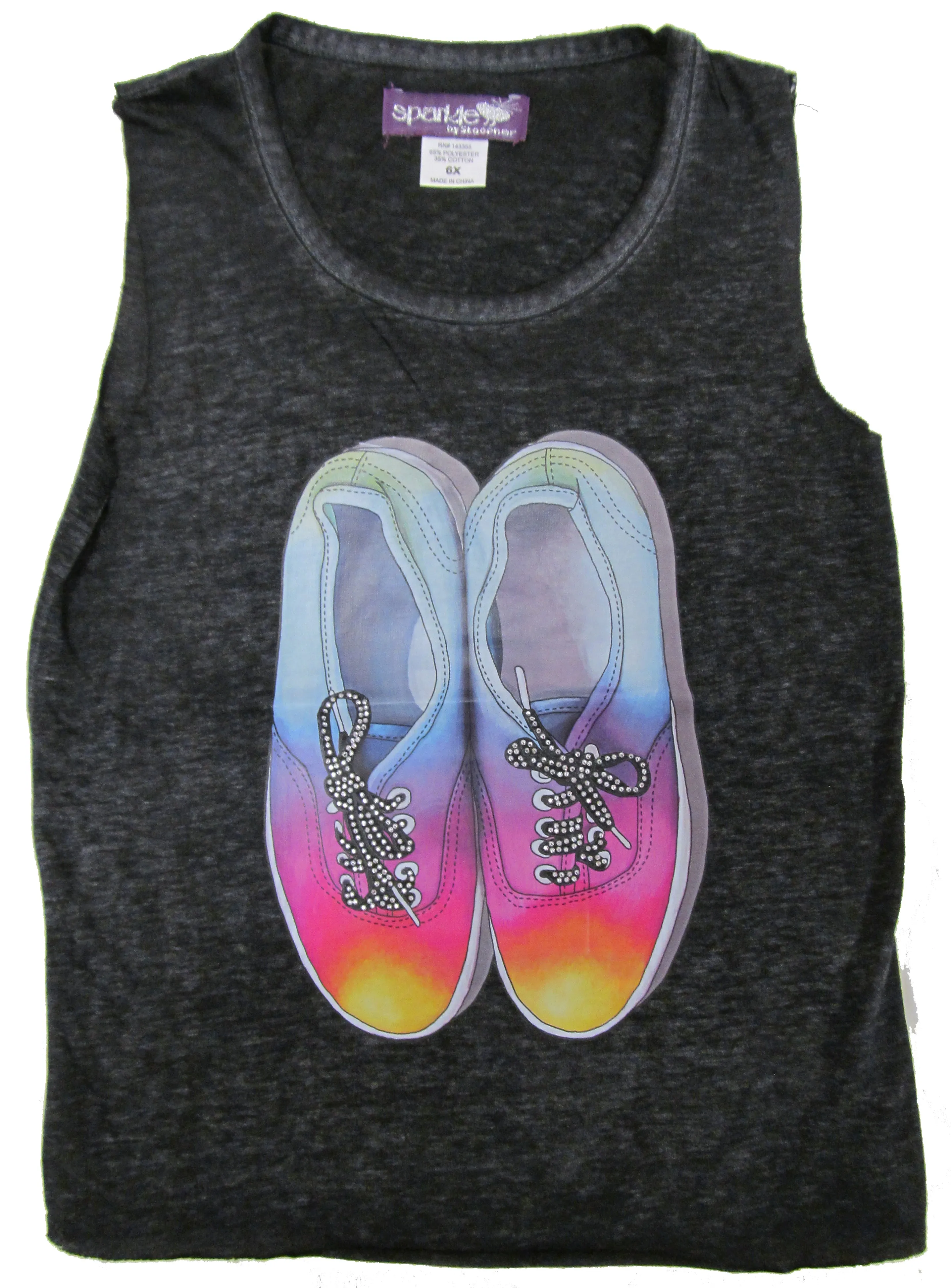 Sparkle by Stoopher Rainbow Sneakers Raw Edge Tank