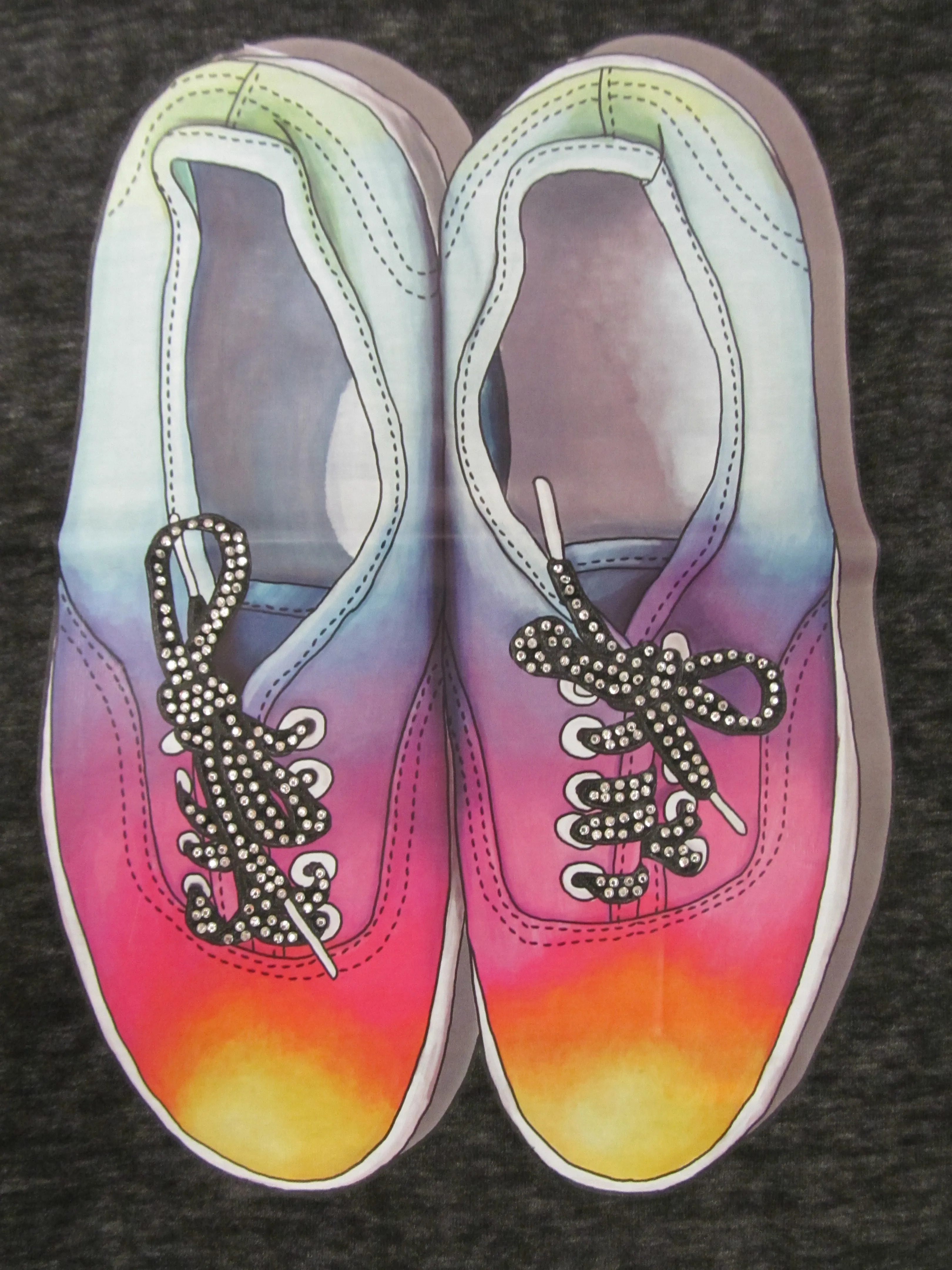 Sparkle by Stoopher Rainbow Sneakers Raw Edge Tank