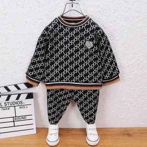 Spring Autumn 0-6 Years Wear Boys Sets Baby Girls Sets Cotton Sport Boy Tracksuits Kids Suits Letter T Shirt Pants 2Pcs Suit