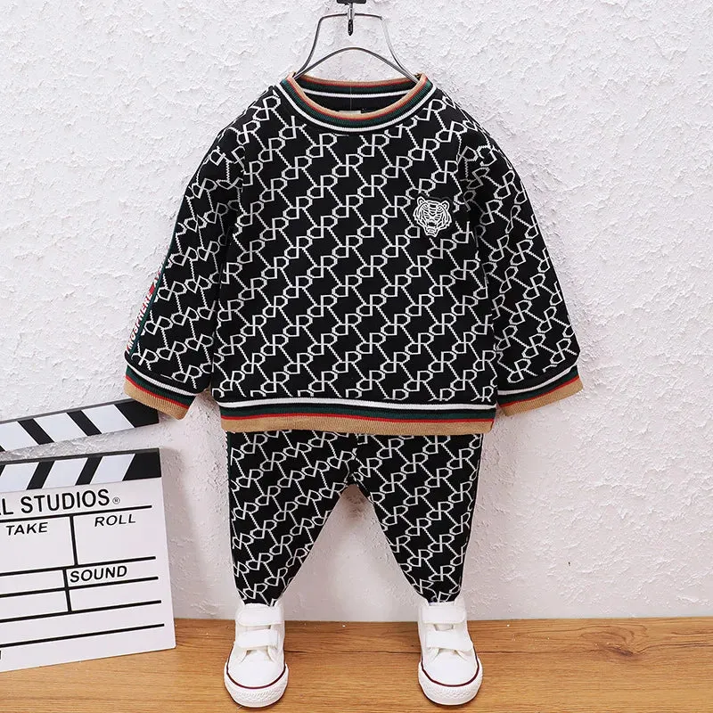 Spring Autumn 0-6 Years Wear Boys Sets Baby Girls Sets Cotton Sport Boy Tracksuits Kids Suits Letter T Shirt Pants 2Pcs Suit