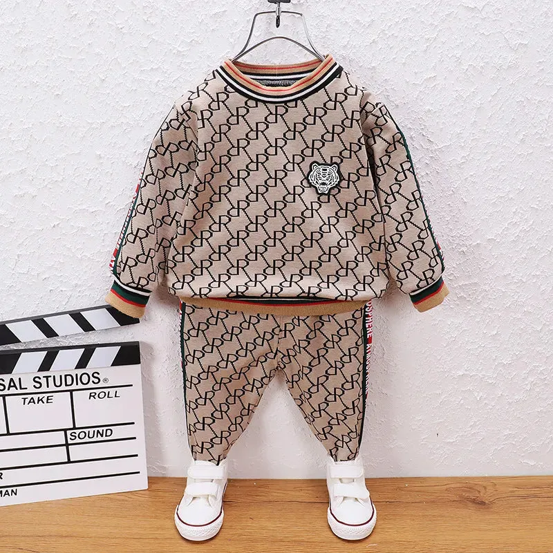 Spring Autumn 0-6 Years Wear Boys Sets Baby Girls Sets Cotton Sport Boy Tracksuits Kids Suits Letter T Shirt Pants 2Pcs Suit