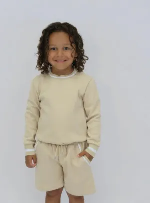 SS24 Harris Kids - Toby Boys Tracksuit Short Set Beige