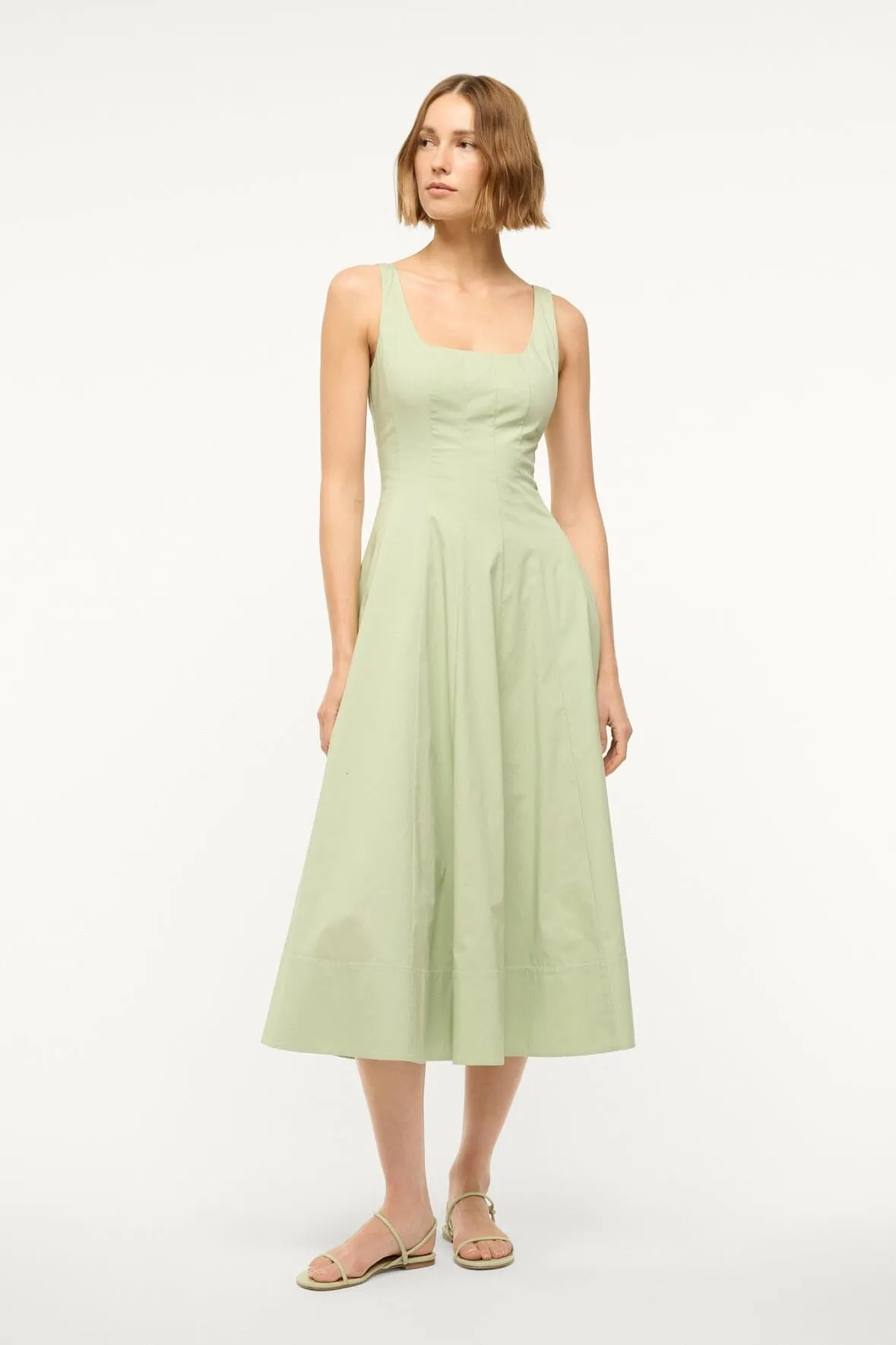 Staud Wells Dress in Pale Jade