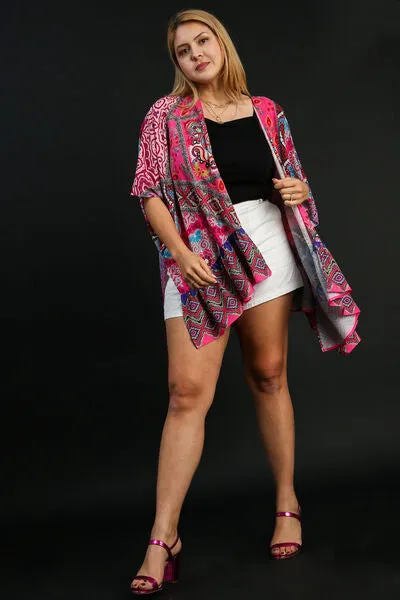 Stay Boho Chic Hot Pink Ruffle Hem Open Front Kimono