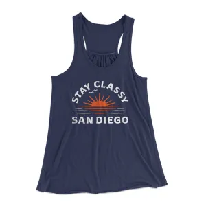 Stay Classy San Diego Women's Flowey Racerback Tank Top