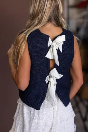 Stevie Sweater Vest- Navy