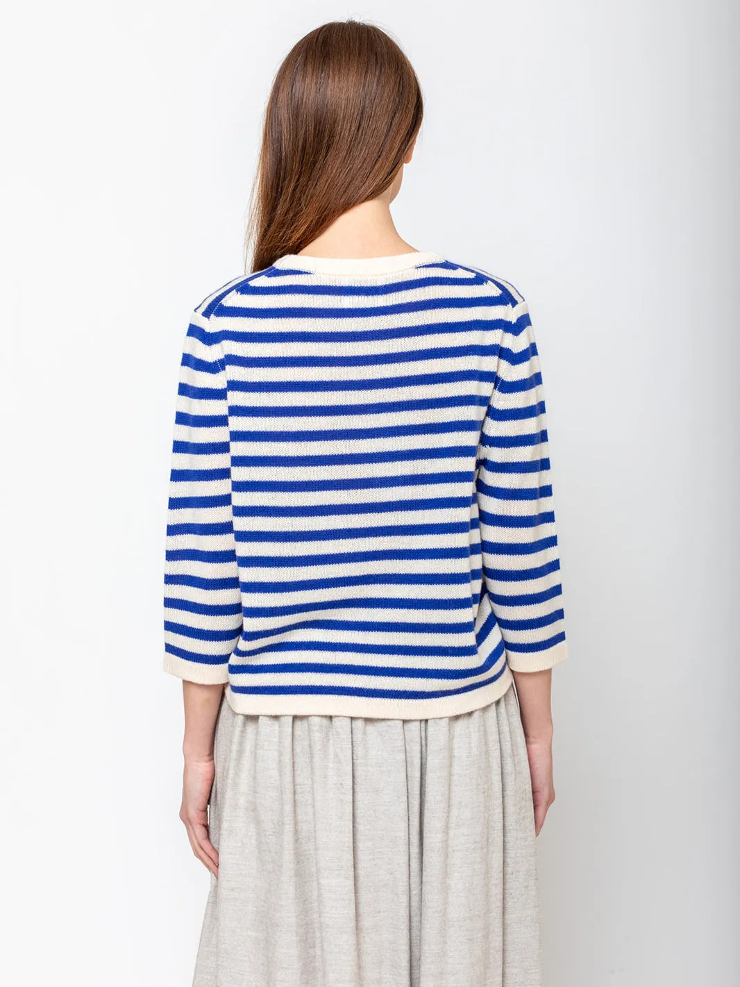 Stripe Round Neck Sweater - Oat/Night