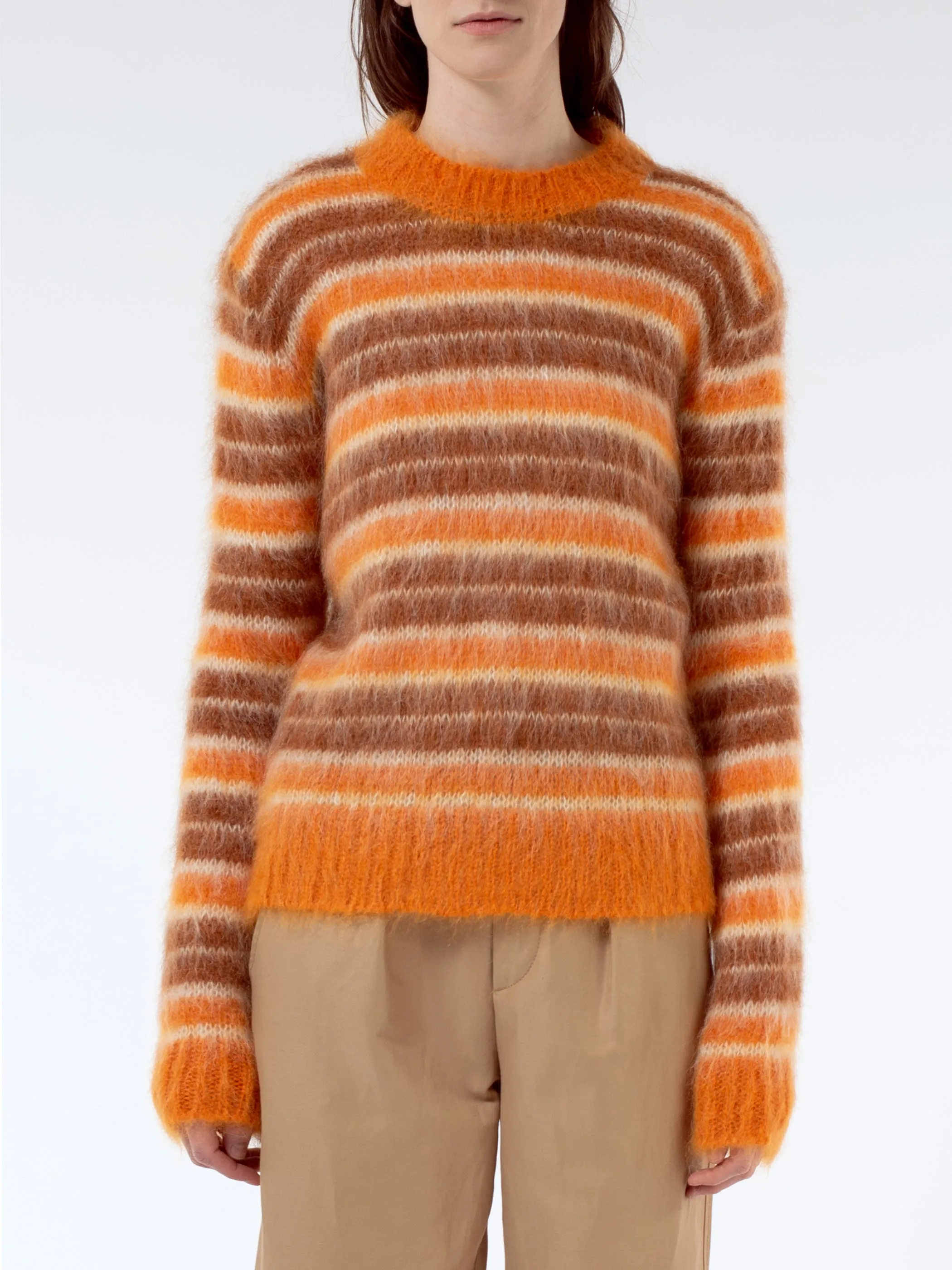 Striped Mohair And Wool Sweater