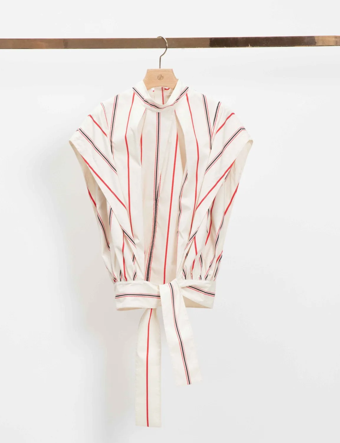 Striped Stand Collar Top