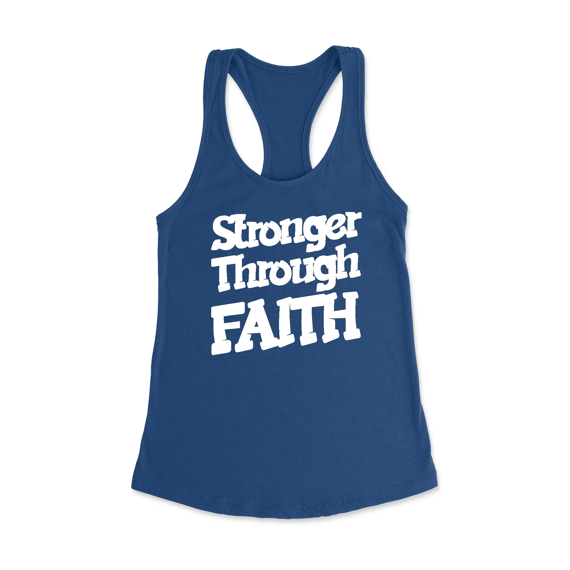 Stronger Through Faith Racerback Tank Top