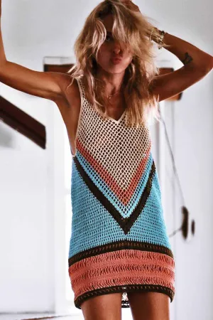 Summer Beach Bikini Swimsuit Sun Protection Mini Dress