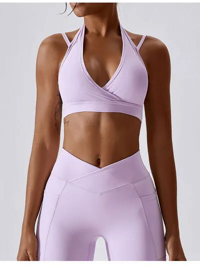 Surplice Spaghetti Strap Active Tank