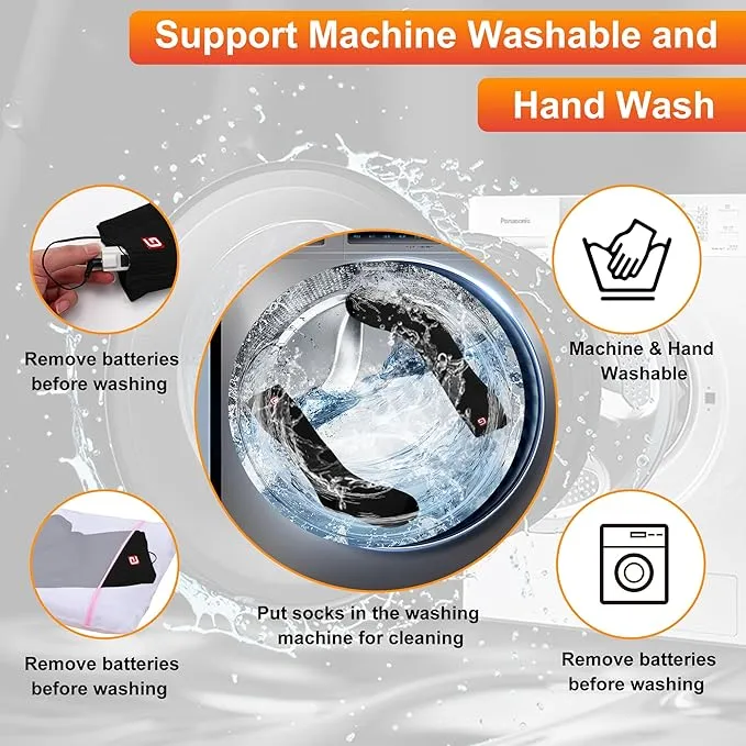 SVPRO Rechargeable Heating Socks Battery Operated Socks Heated for Women Men,Electric Heated Socks with 3 Heating Settings Outdoor Riding Camping Hiking Skiing Motorcycle Winter Electric Warm Socks