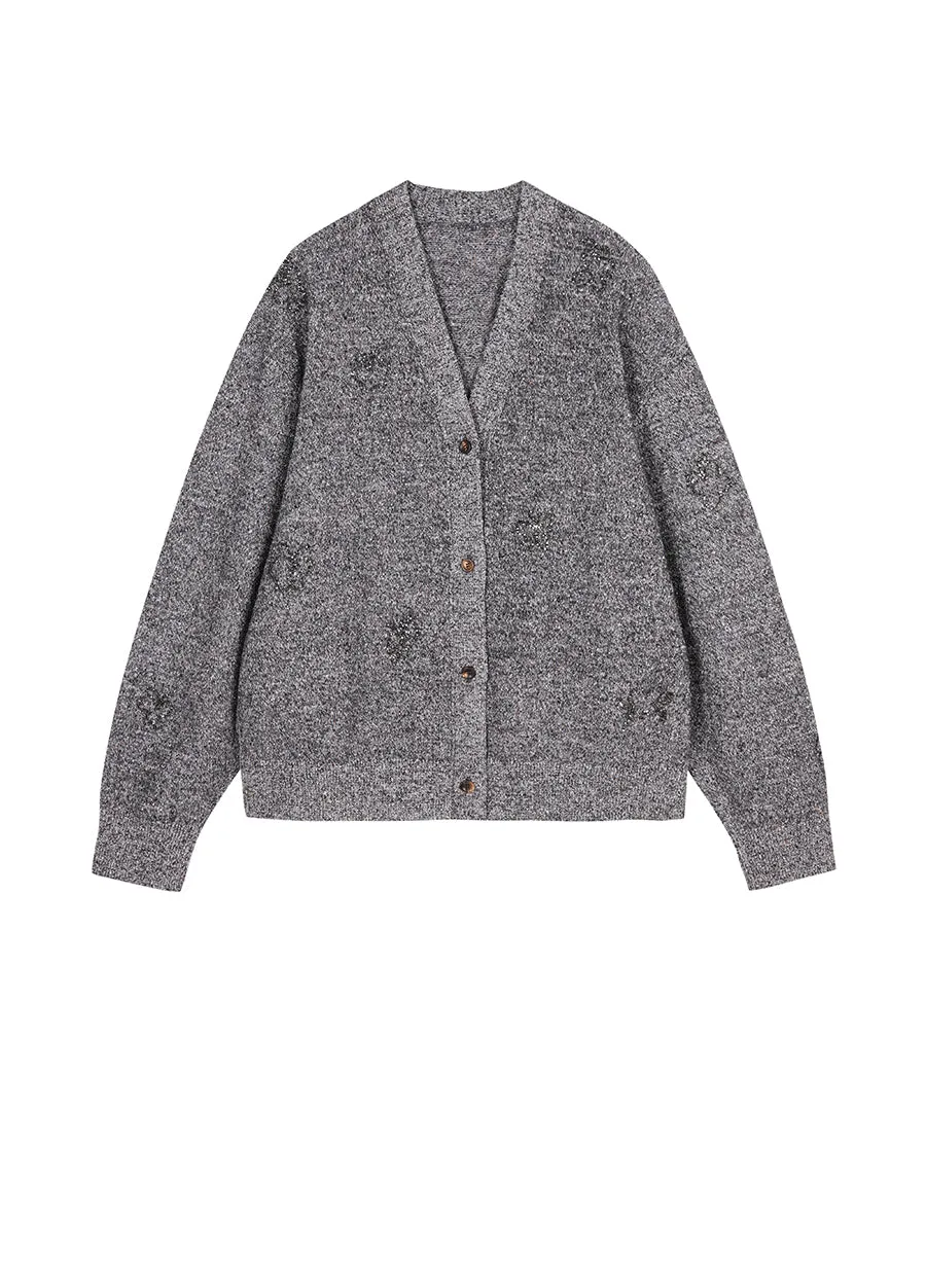 Sweater / JNBY  Butterfly-embellished Mid-length Cardigan