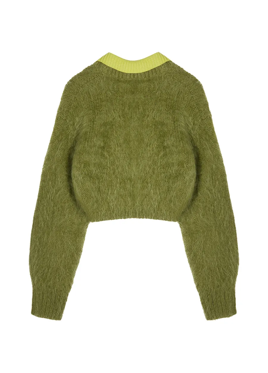 Sweater / JNBY Cropped Mohair-blend Wool Sweater Cardigan