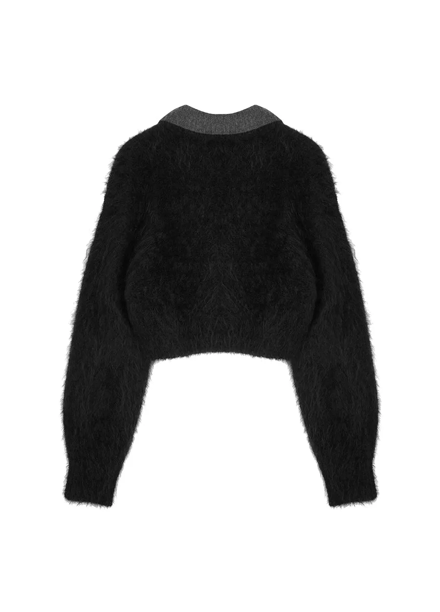 Sweater / JNBY Cropped Mohair-blend Wool Sweater Cardigan