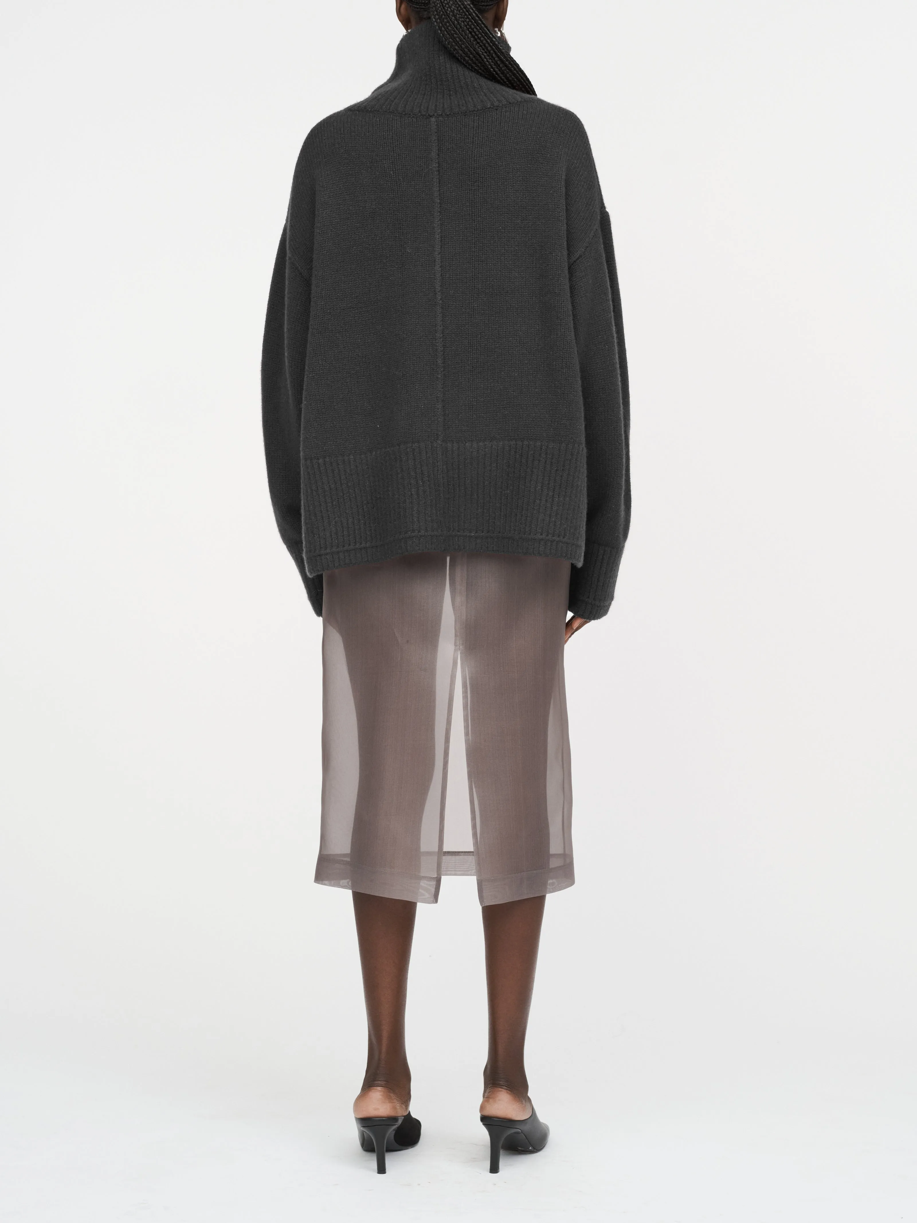 Swing Mock Neck in Charcoal