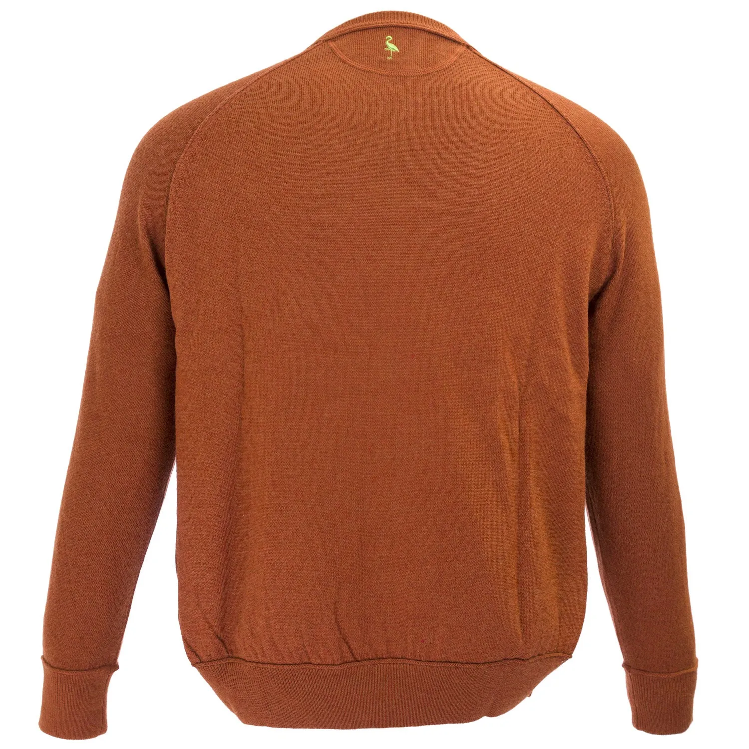 TAILORBYRD Men's Orange Soft Virgin Wool Crewneck Long Sleeve Sweater NWT