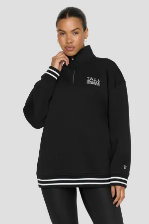 TALA TRACK AND FIELD QUARTER ZIP SWEATSHIRT - BLACK