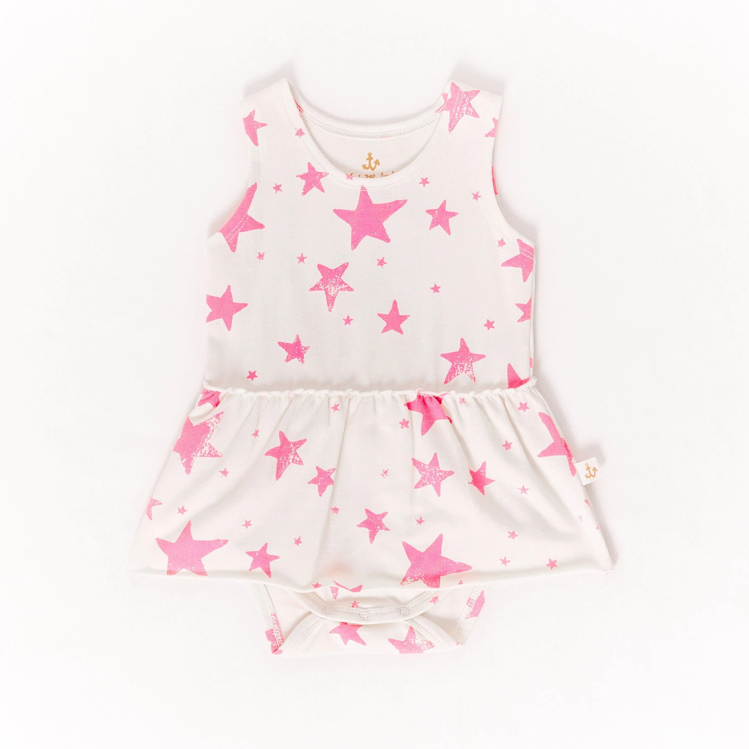 Tank Body with Skirt // neon pink stars