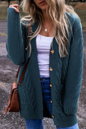 Teal Front Pocket Cargigan