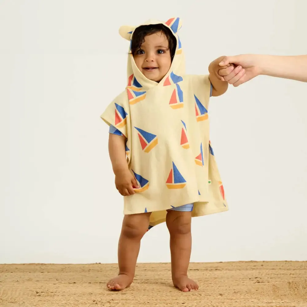 Telltail - Multicolour Sailboat Baby & Kids Beach Robe