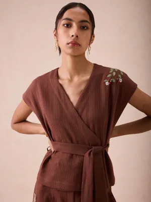 The Berry Bright Wrap Top
