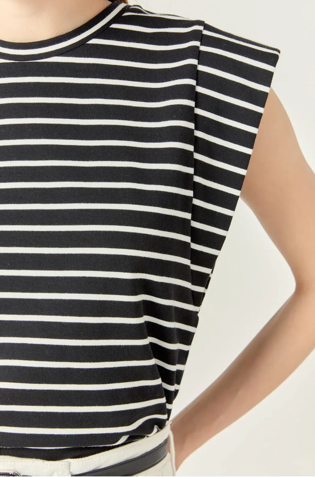 The Claudia Top - Black/White Stripe
