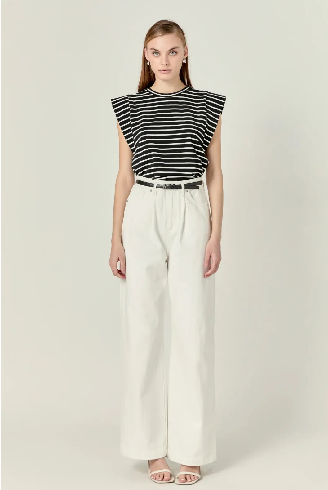 The Claudia Top - Black/White Stripe