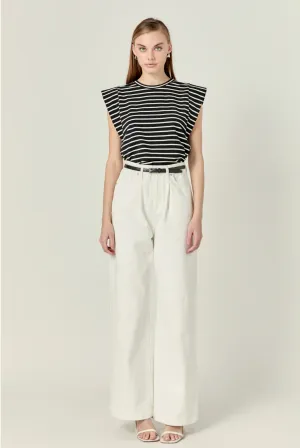 The Claudia Top - Black/White Stripe