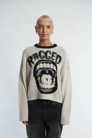 The Ragged Priest Mouthy Ragged Knit Jumper as seen on Caity Baser