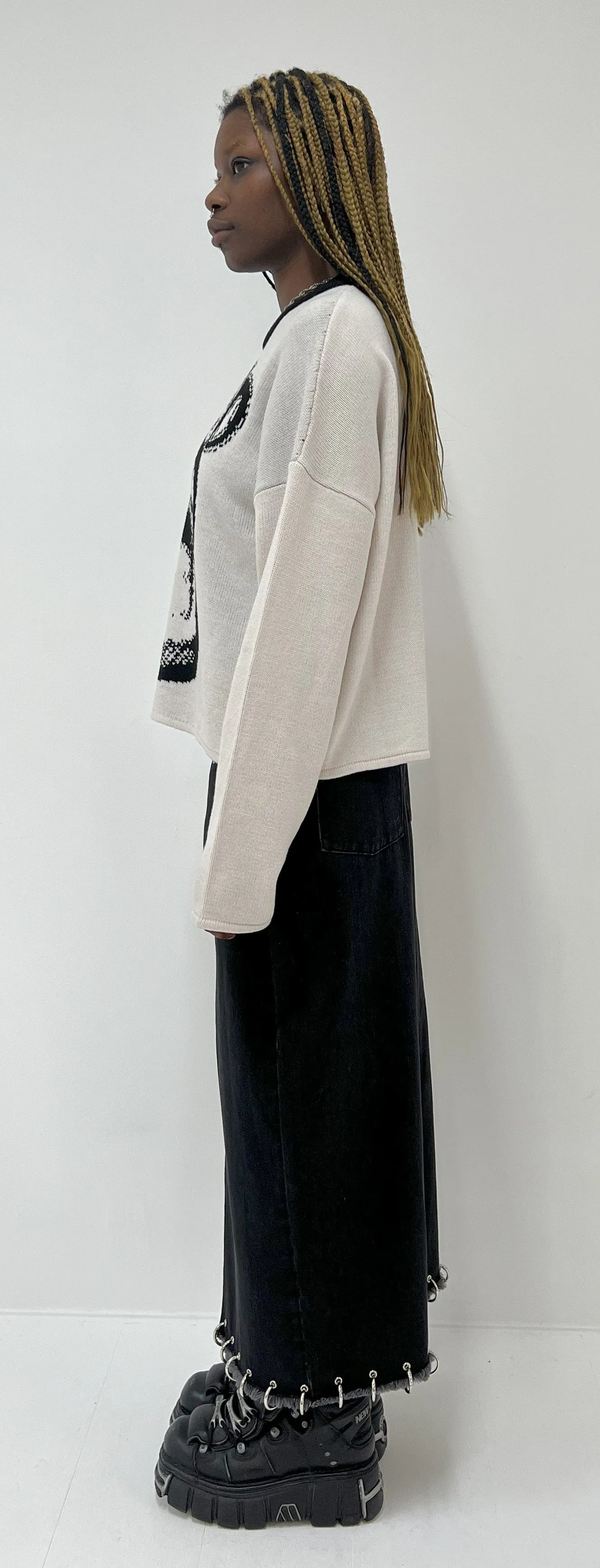 The Ragged Priest Mouthy Ragged Knit Jumper as seen on Caity Baser