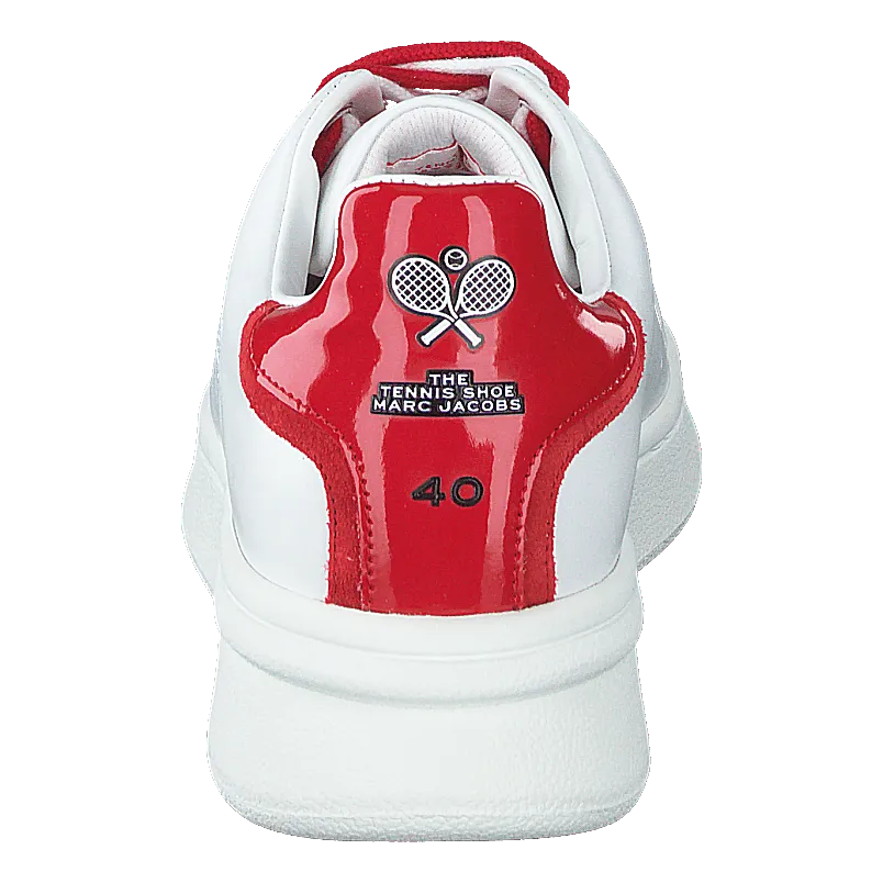 The Tennis Shoe White-red