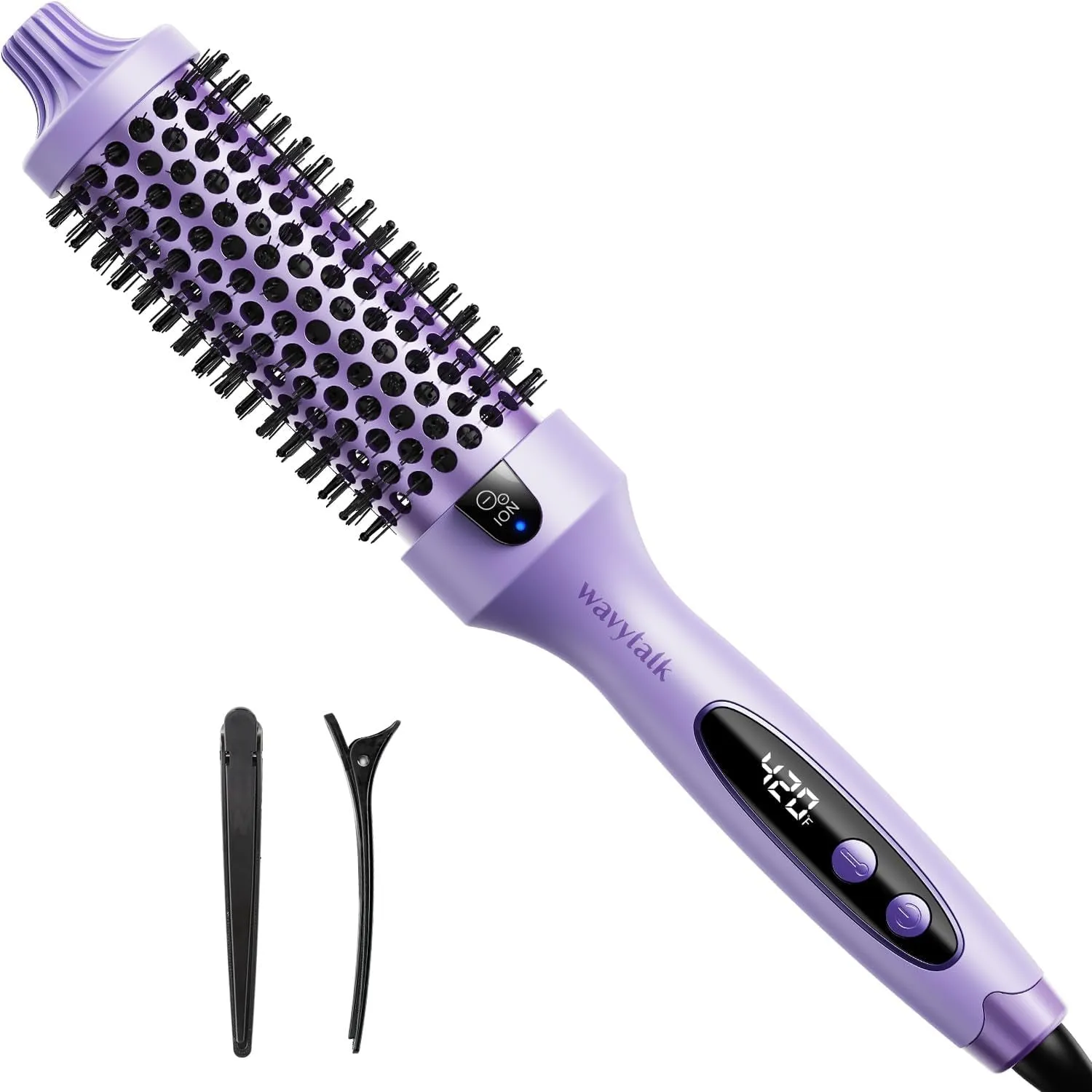 Thermal Brush, 1.5 Inch Heated round Brush for Blowout Look, Dual Voltage, Pink, Sakura, Tourmaline Ceramic, Negative Ion Technology, 5 Temperature Settings