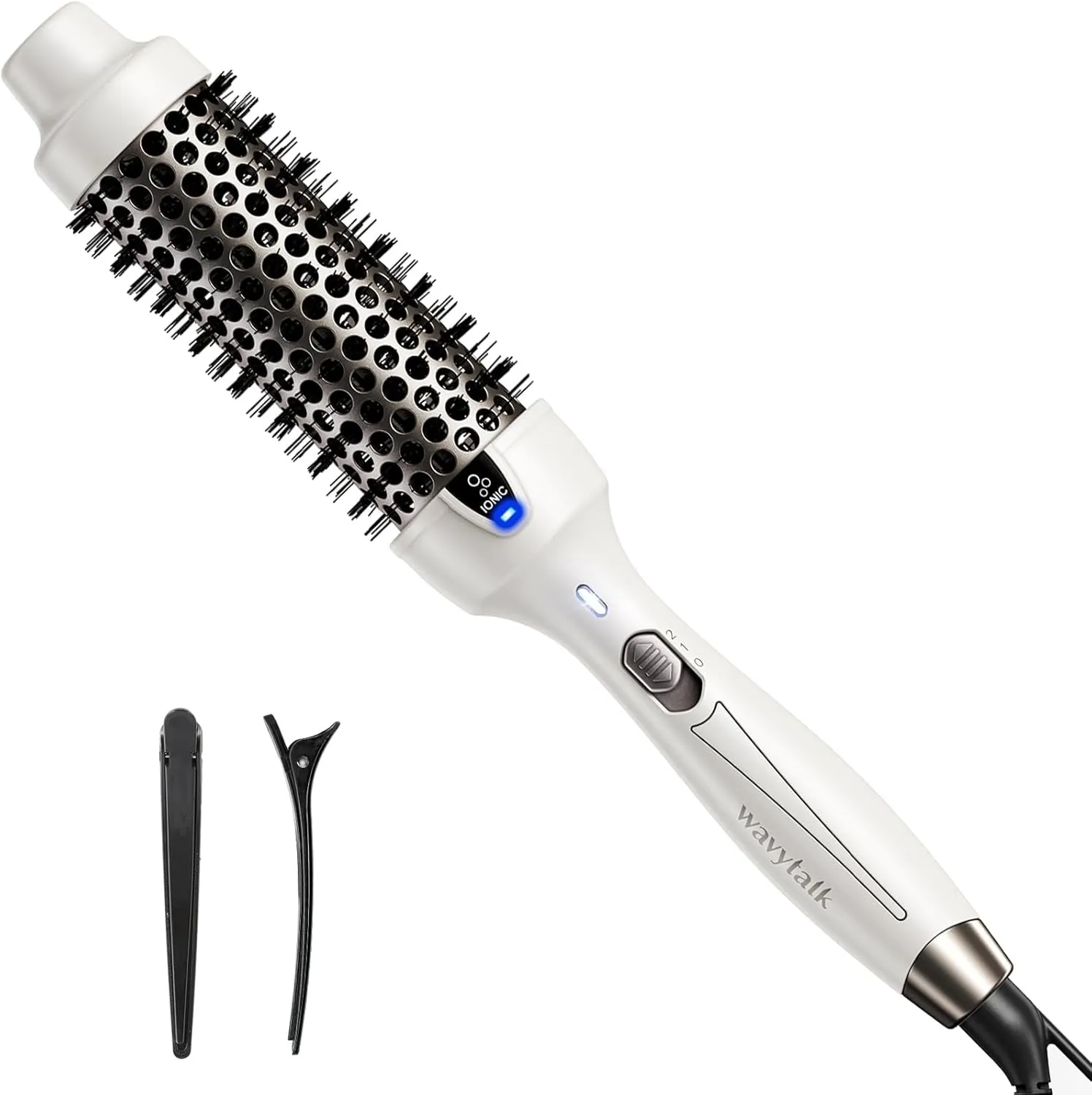 Thermal Brush, 1.5 Inch Negative Ion Thermal round Brush Creates Blowout Look Makes Hair Shinier & Smoother, Dual Voltage, Easy to Use (Pink)