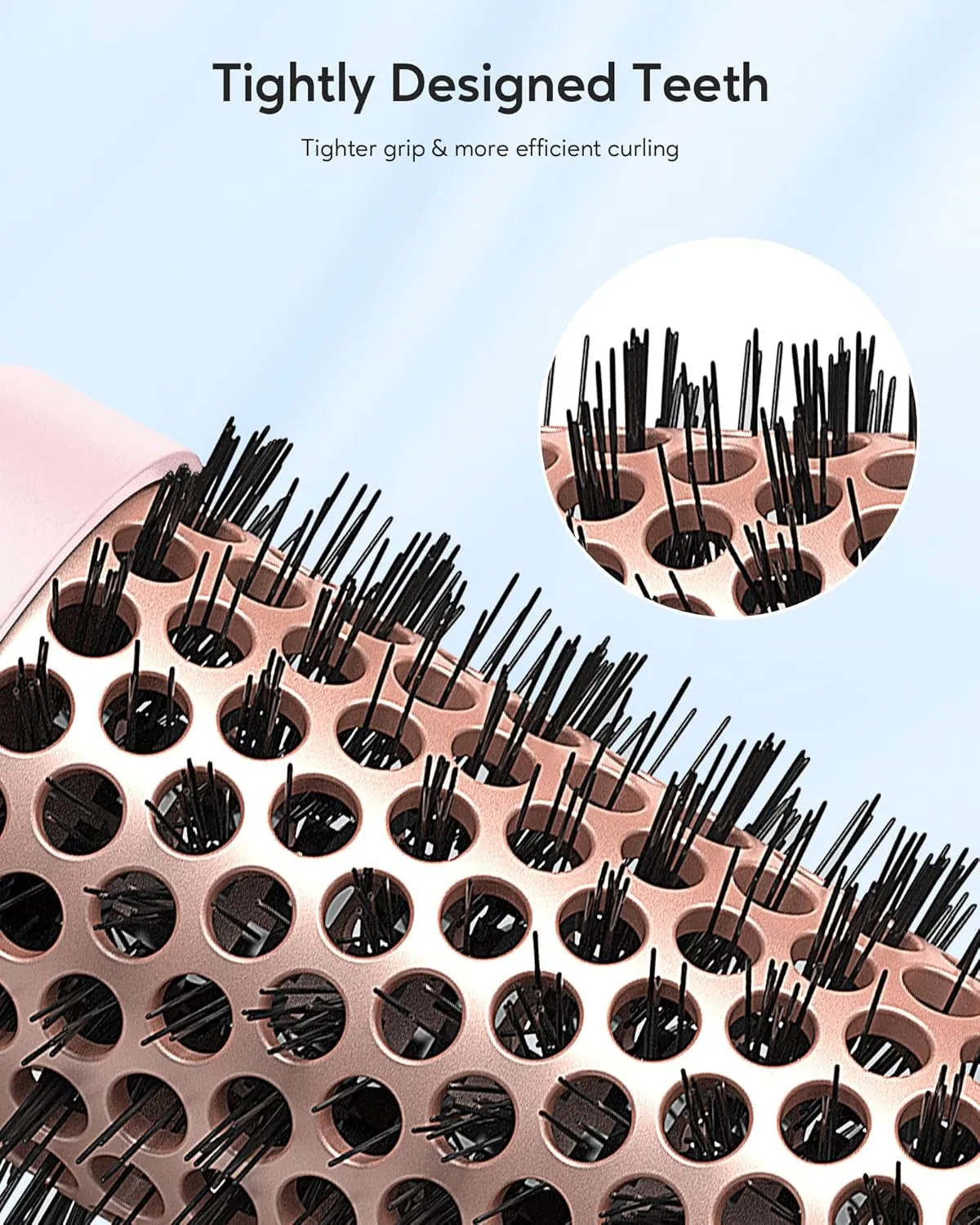 Thermal Brush, 1.5 Inch Negative Ion Thermal round Brush Creates Blowout Look Makes Hair Shinier & Smoother, Dual Voltage, Easy to Use (Pink)