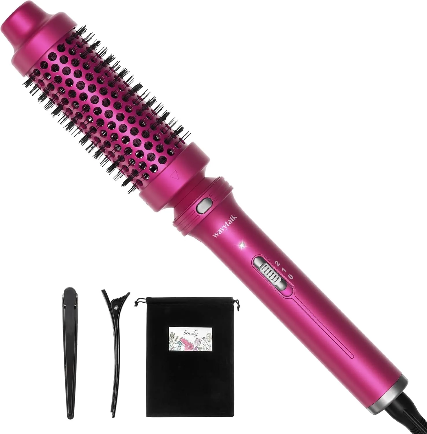 Thermal Brush, Heated round Brush, 1 1/2 Inch Thermal Brush Blowout Look with Detachable Brush Head, Thermal round Brush Dual Voltage for Travel, Rose Gold