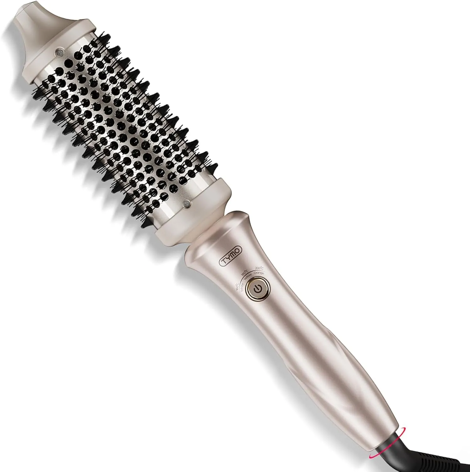 Thermal Brush Heated round Brush - STYLUX Blowout Brush with Flexi-Fit Tech for Hair Straightening, Curling Brush Styler Tools, Straightener and Curler 2 in 1, Dual Voltage, Quick & Easy, Pink