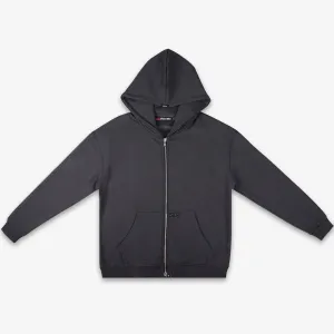 Thermal Velour Dual-Zip Hoodie - Slate
