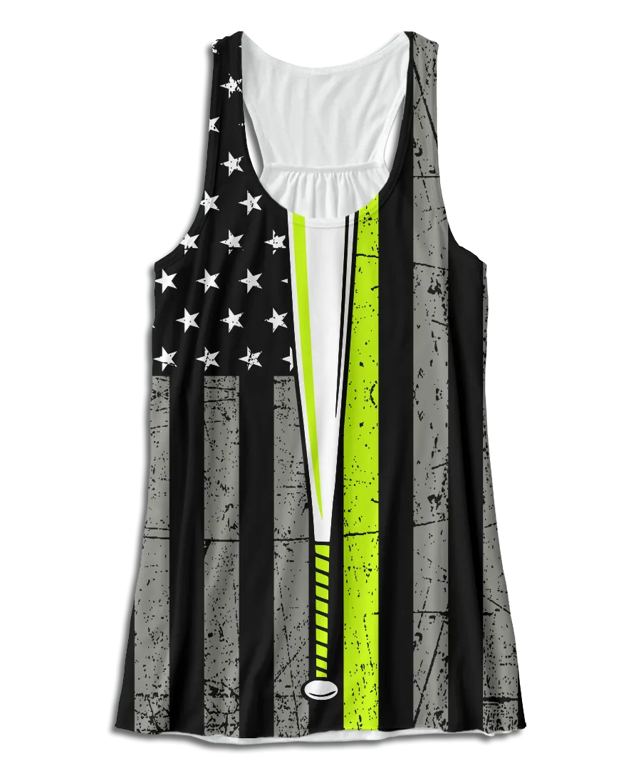 Thin Softball Line Racerback Tank Top